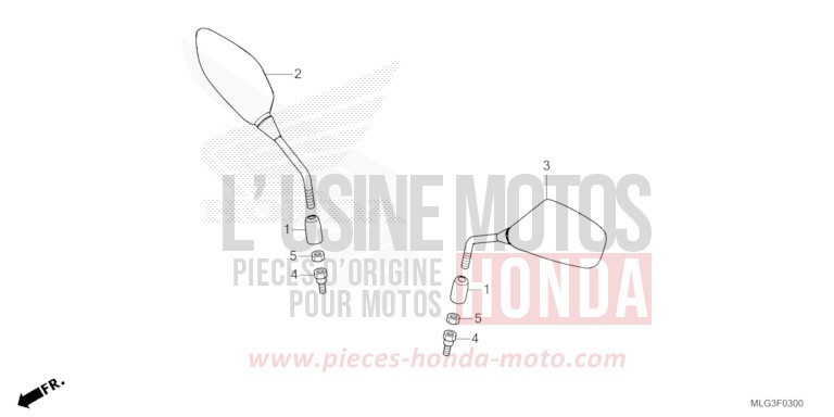 MIROIR de Africa Twin DCT PEARL GLARE WHITE (NHB53H) 2022